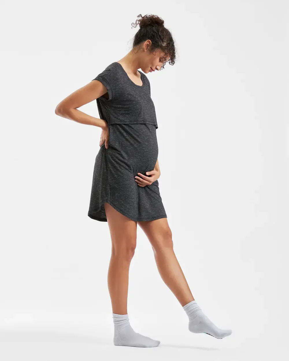 Dreamy Lounge Nursing Dress - Granite