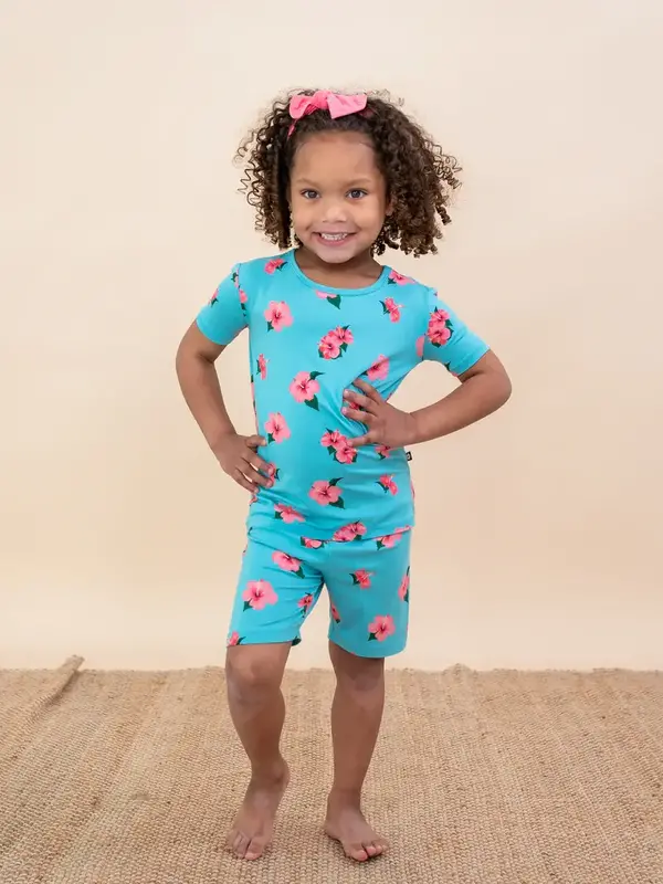 Kyte Short Sleeve Pajama Set - Hibiscus