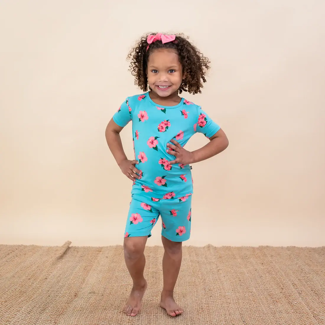 Kyte Short Sleeve Pajama Set - Hibiscus