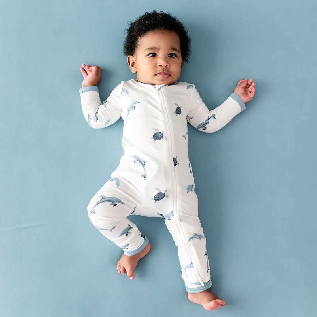 Kyte Zipper Romper - Dolphin