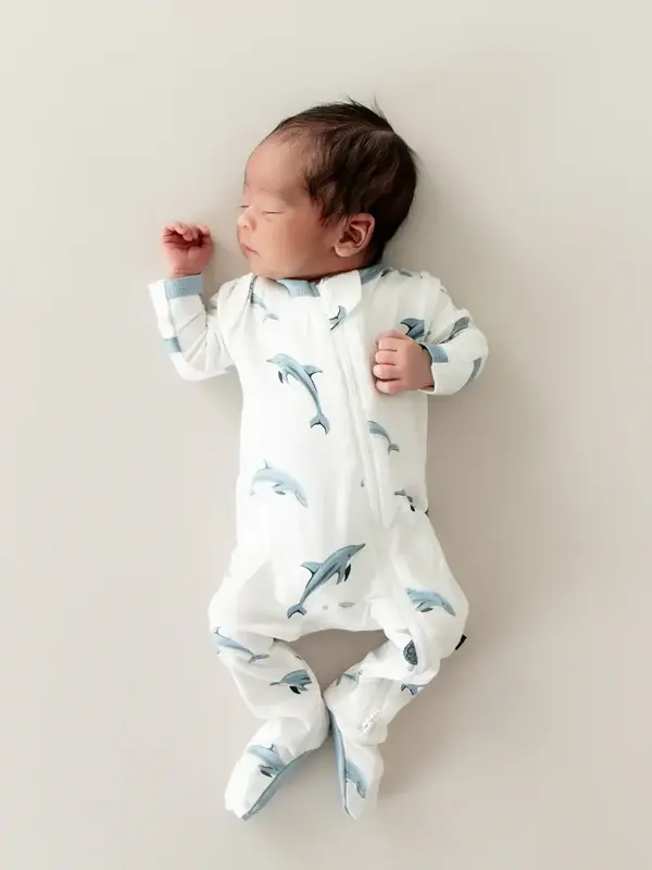 Kyte Zipper Footie - Dolphin