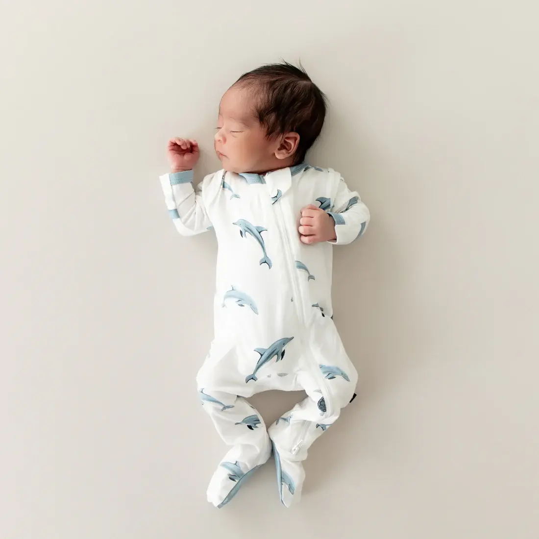 Kyte Zipper Footie - Dolphin