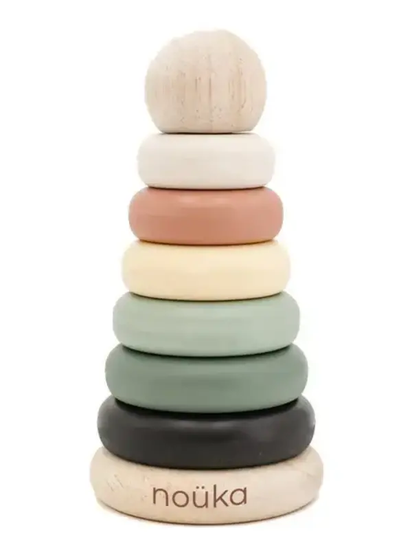 Nouka Wood + Silicone Stacker - Storm