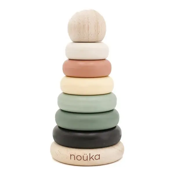 Wood + Silicone Stacker - Storm
