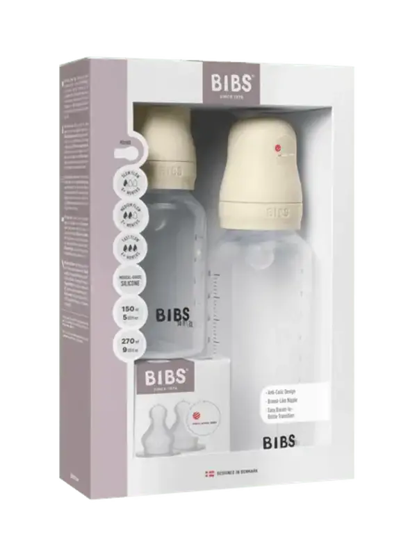Bibs Ivory Grow + Flow Bottle Set (Silicone)