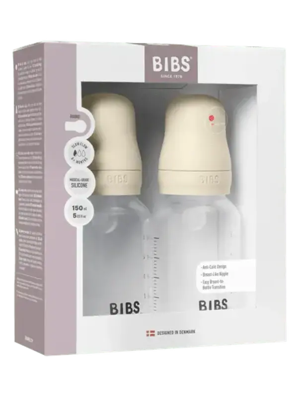 Bibs Ivory Baby Bottle 150ml - 2 pk. Silicone