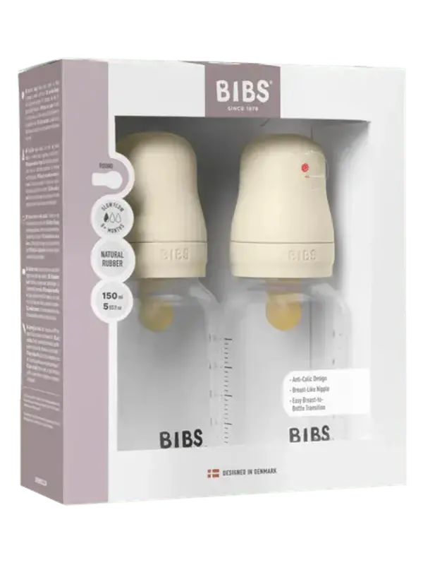 Bibs Ivory Baby Bottle 150ml - 2 pk. Latex