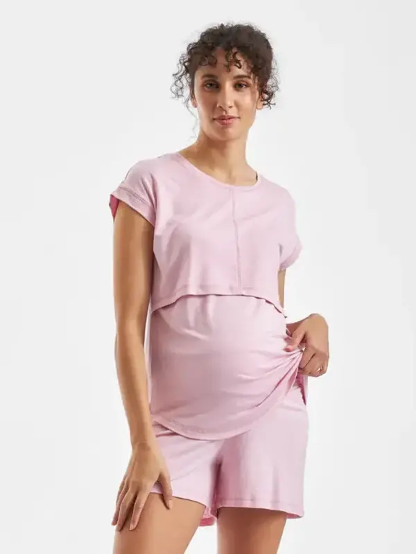 Dreamy Nursing Tee - Dusty Pink