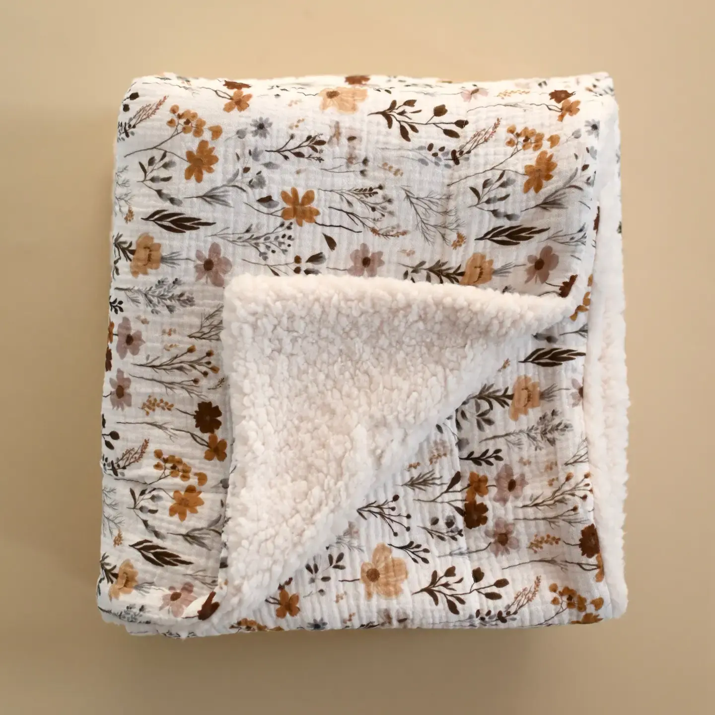 Muslin + Sherpa Blanket - WIldflowers