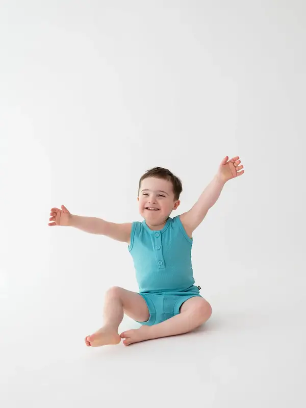 Kyte Rib Henley Tank Set - Makai