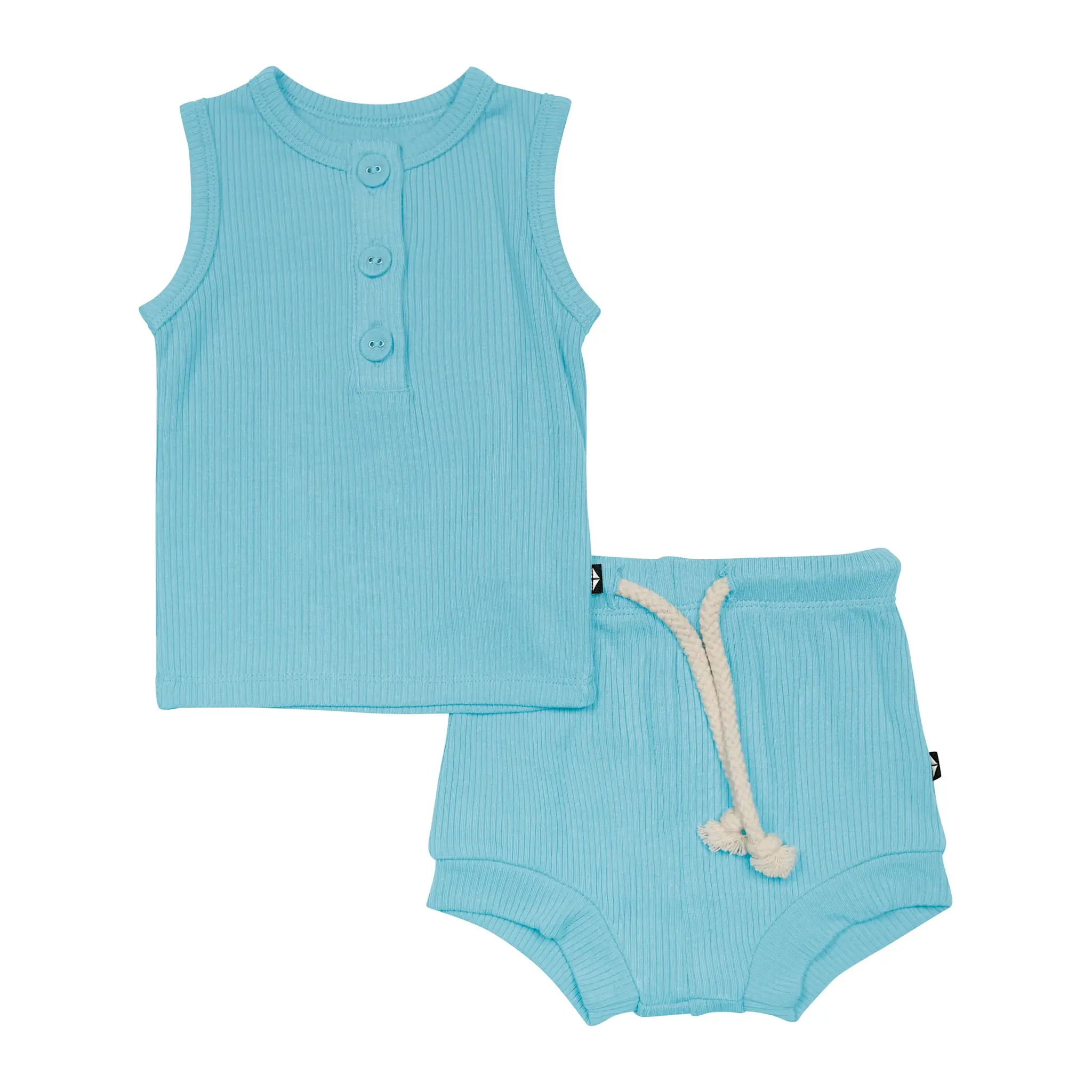 Kyte Rib Henley Tank Set - Makai