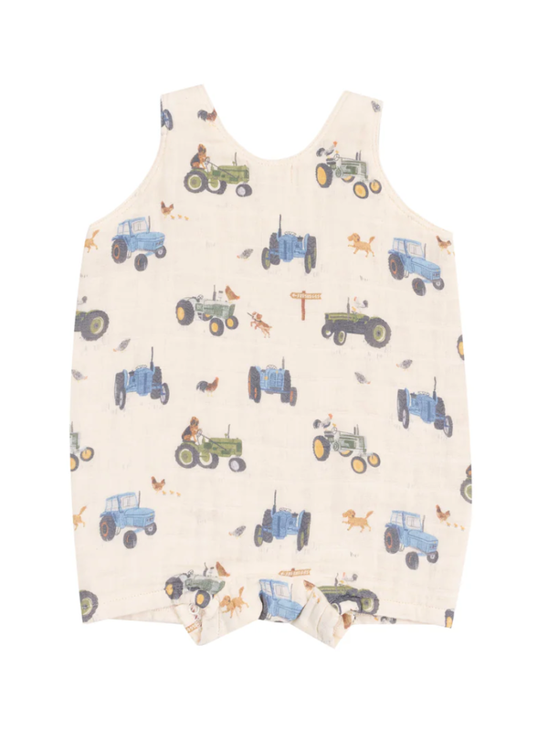 Angel Dear Tractors + Friends Overall Shortie
