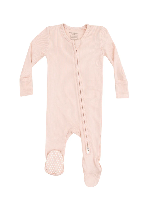 Angel Dear Rose Smoke Rib Zipper Footie