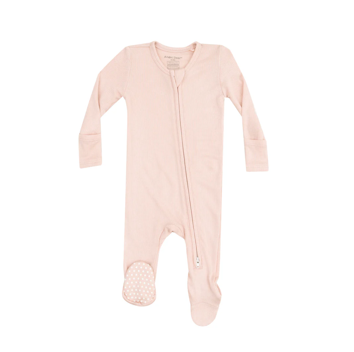 Rose Smoke Rib Zipper Footie