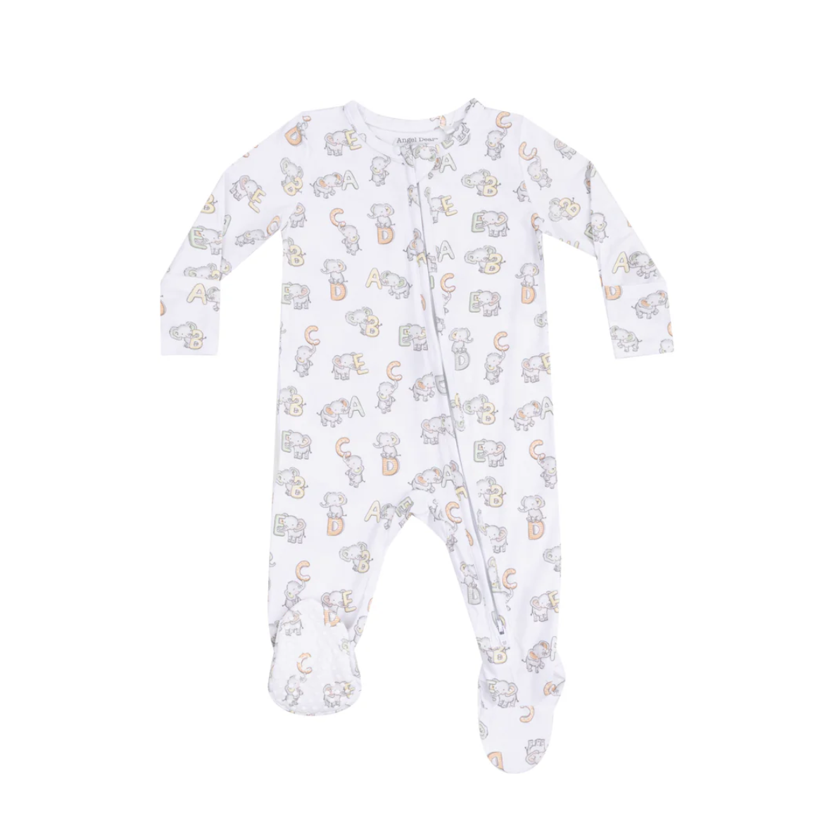 Vintage Elephant ABC Zipper Footie