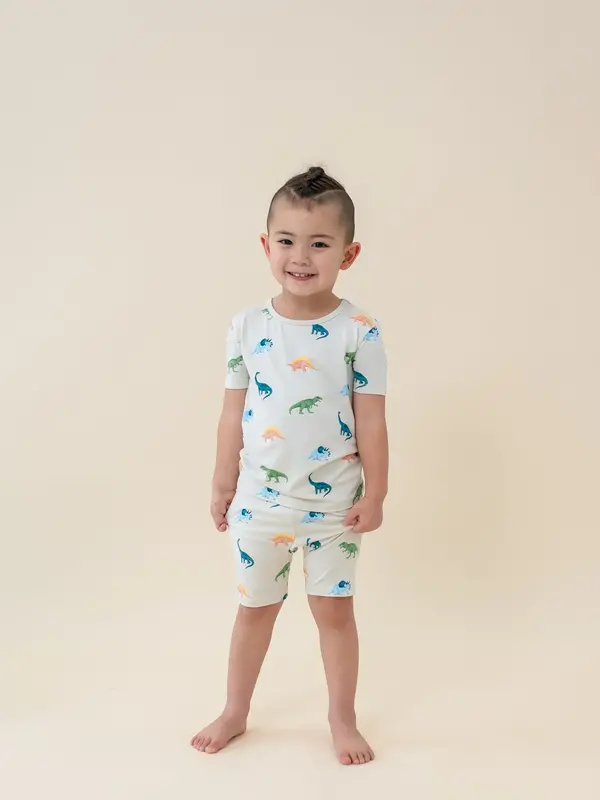 Kyte Short Sleeve Pajama Set - Ecru Roar