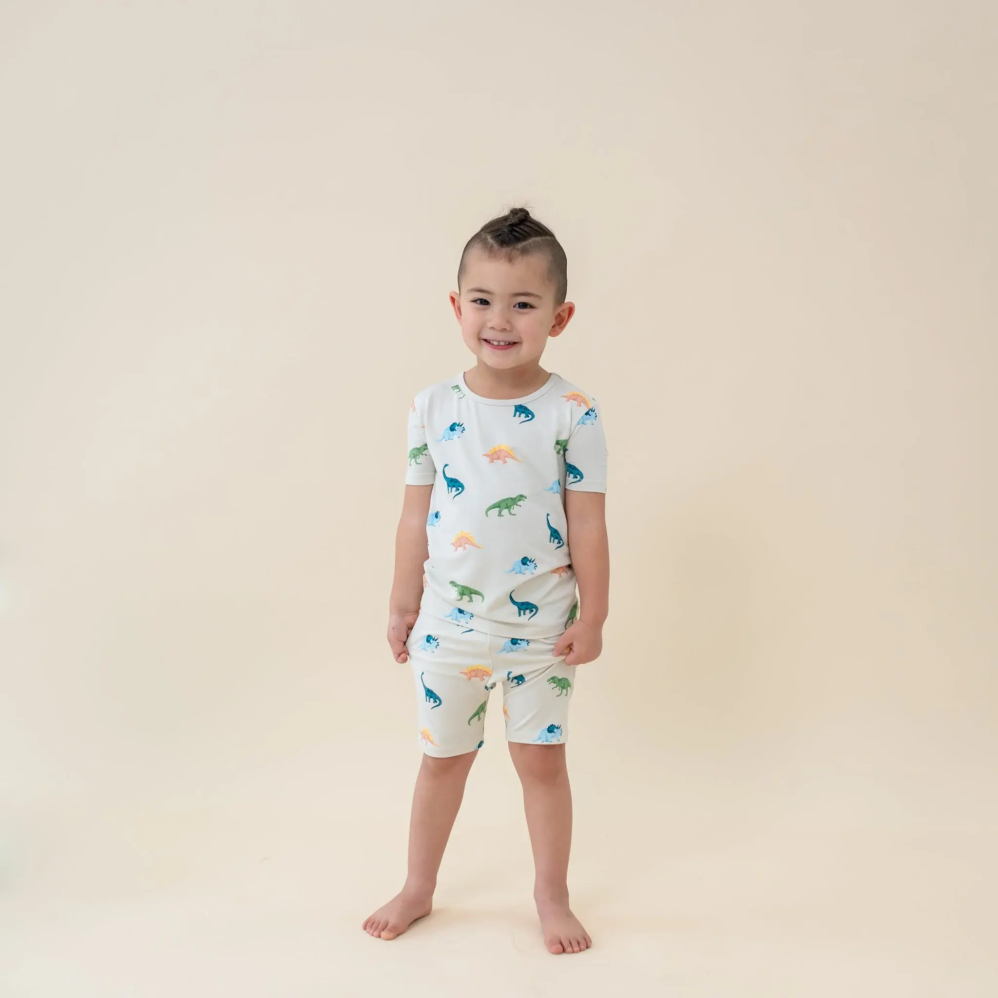 Kyte Short Sleeve Pajama Set - Ecru Roar