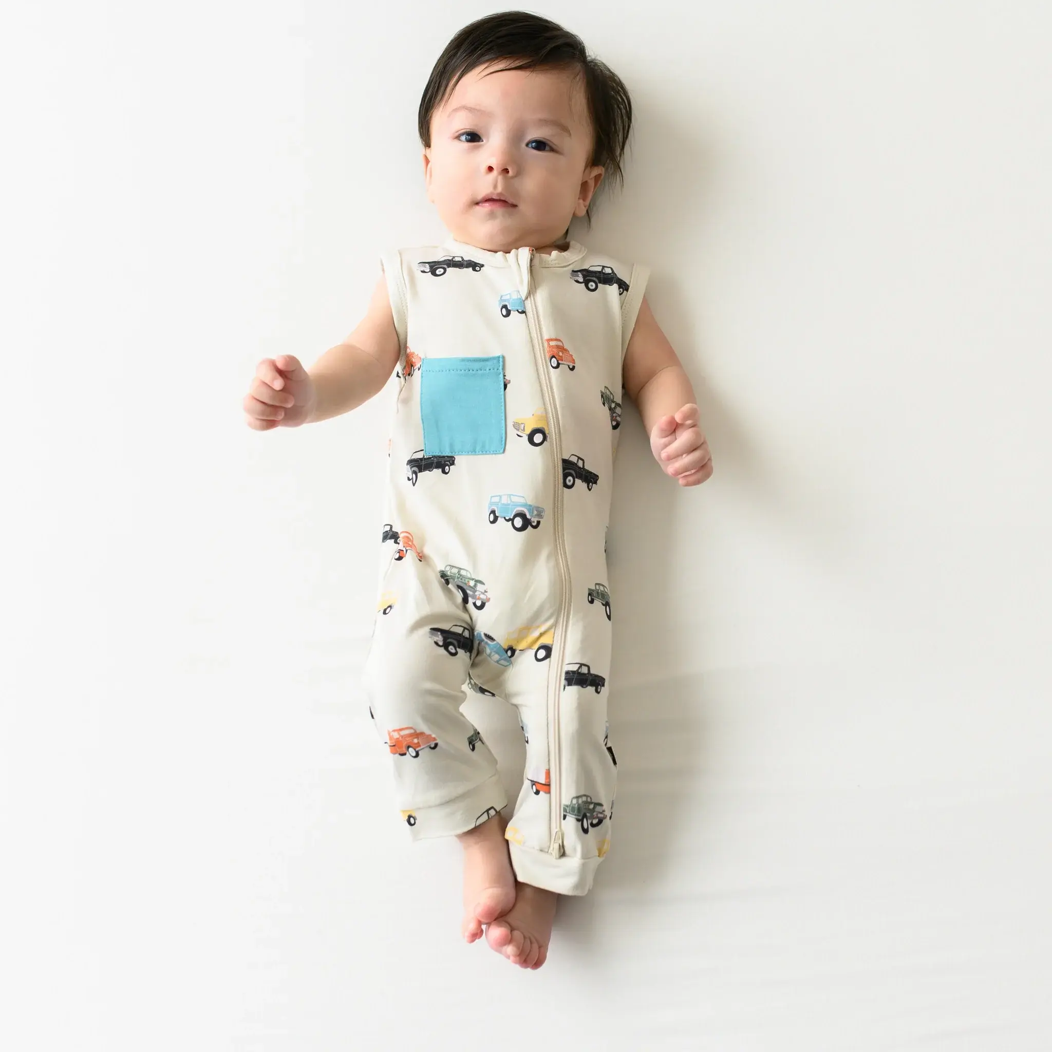 Kyte Sleeveless Romper - Vintage Truck