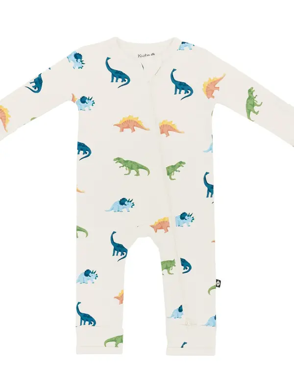 Kyte Zipper Romper - Ecru Roar