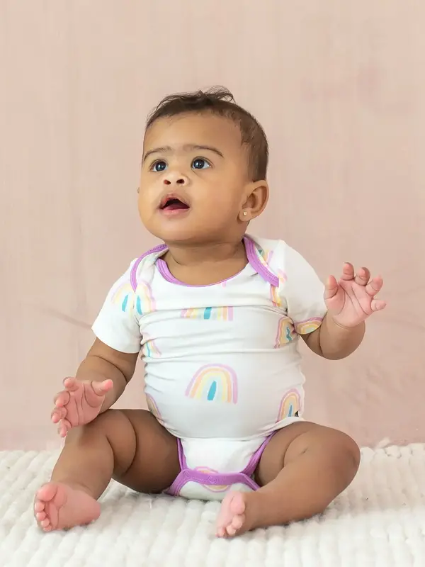 Kyte Short Sleeve Bodysuit - Poi Rainbow