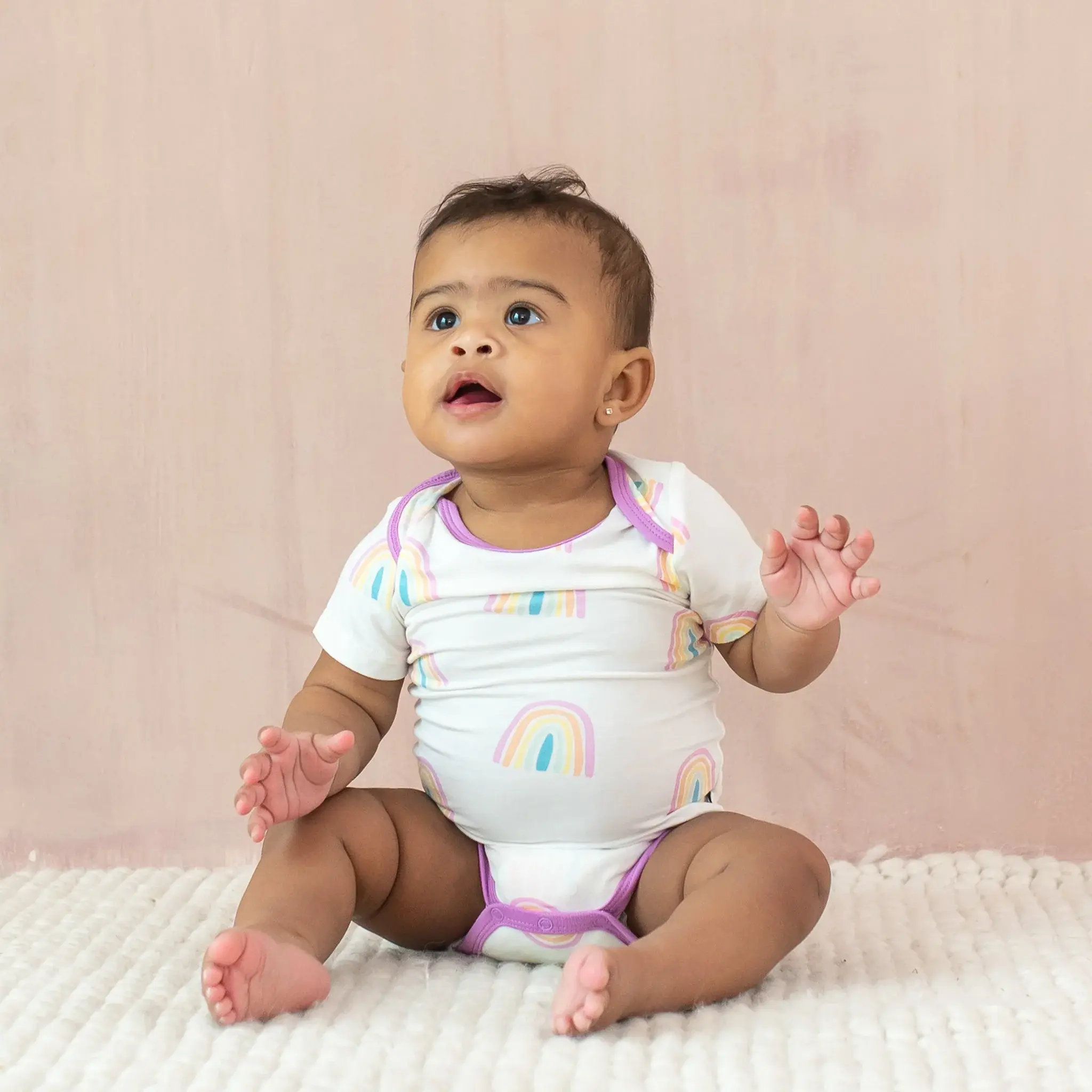 Kyte Short Sleeve Bodysuit - Poi Rainbow