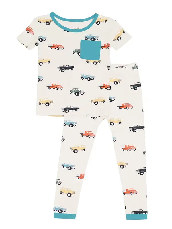 Kyte Short Sleeve w/ Pants Pajama Set - Vintage Truck