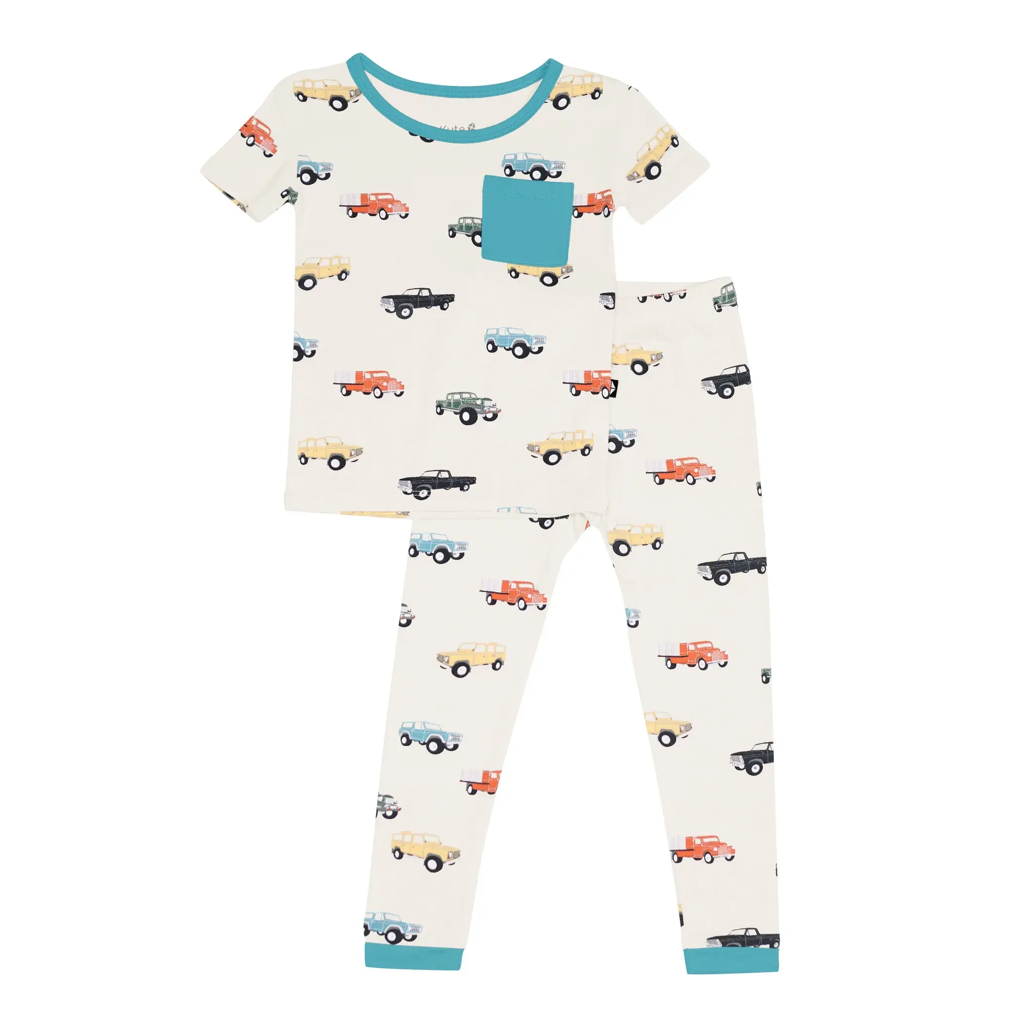 Kyte Short Sleeve w/ Pants Pajama Set - Vintage Truck