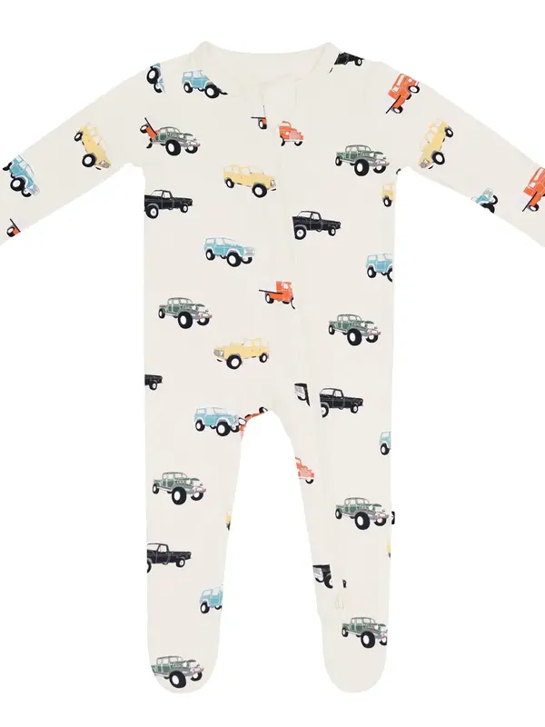 Kyte Zipper Footie - Vintage Truck