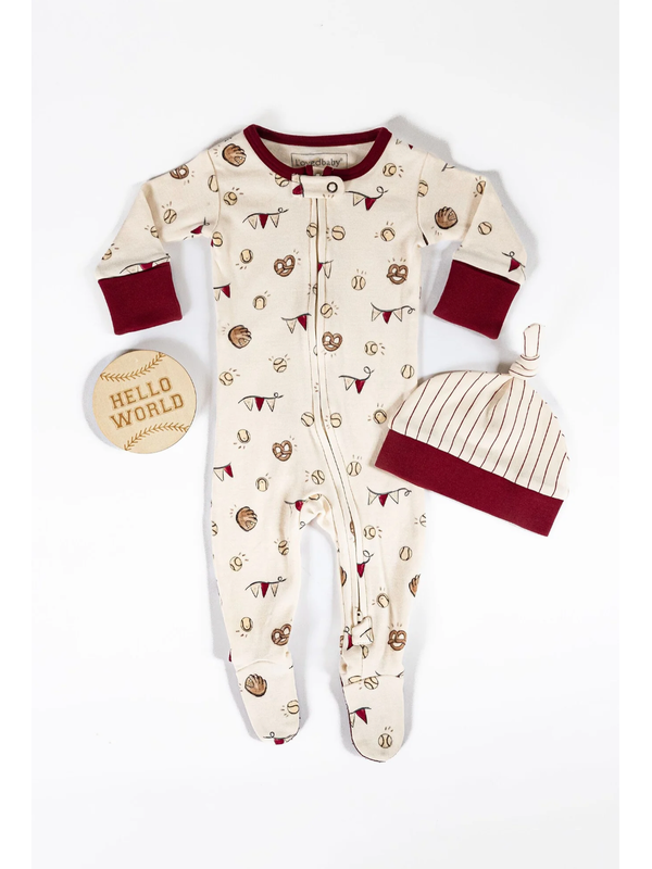 Organic Zipper Footie - Game Day