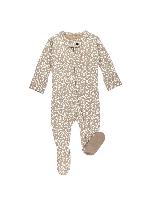 Organic Zipper Footie - Ditsy Floral