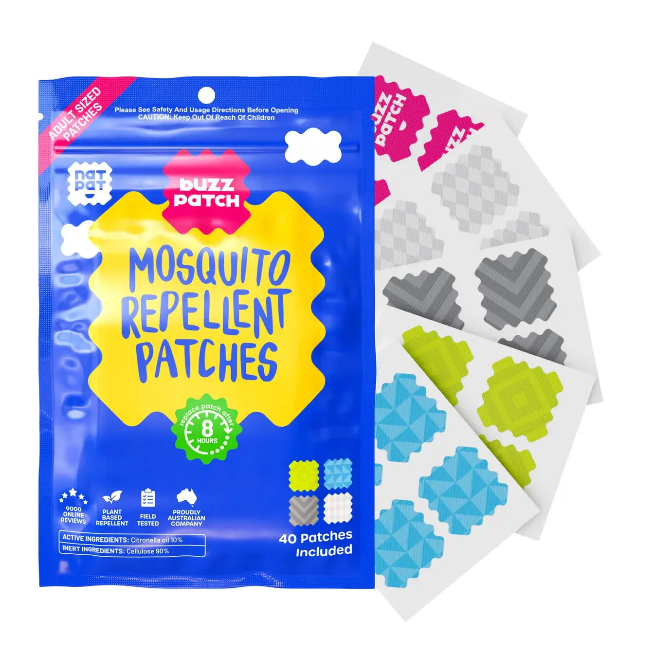 BuzzPatch Mosquito Repellent Patches - Adult