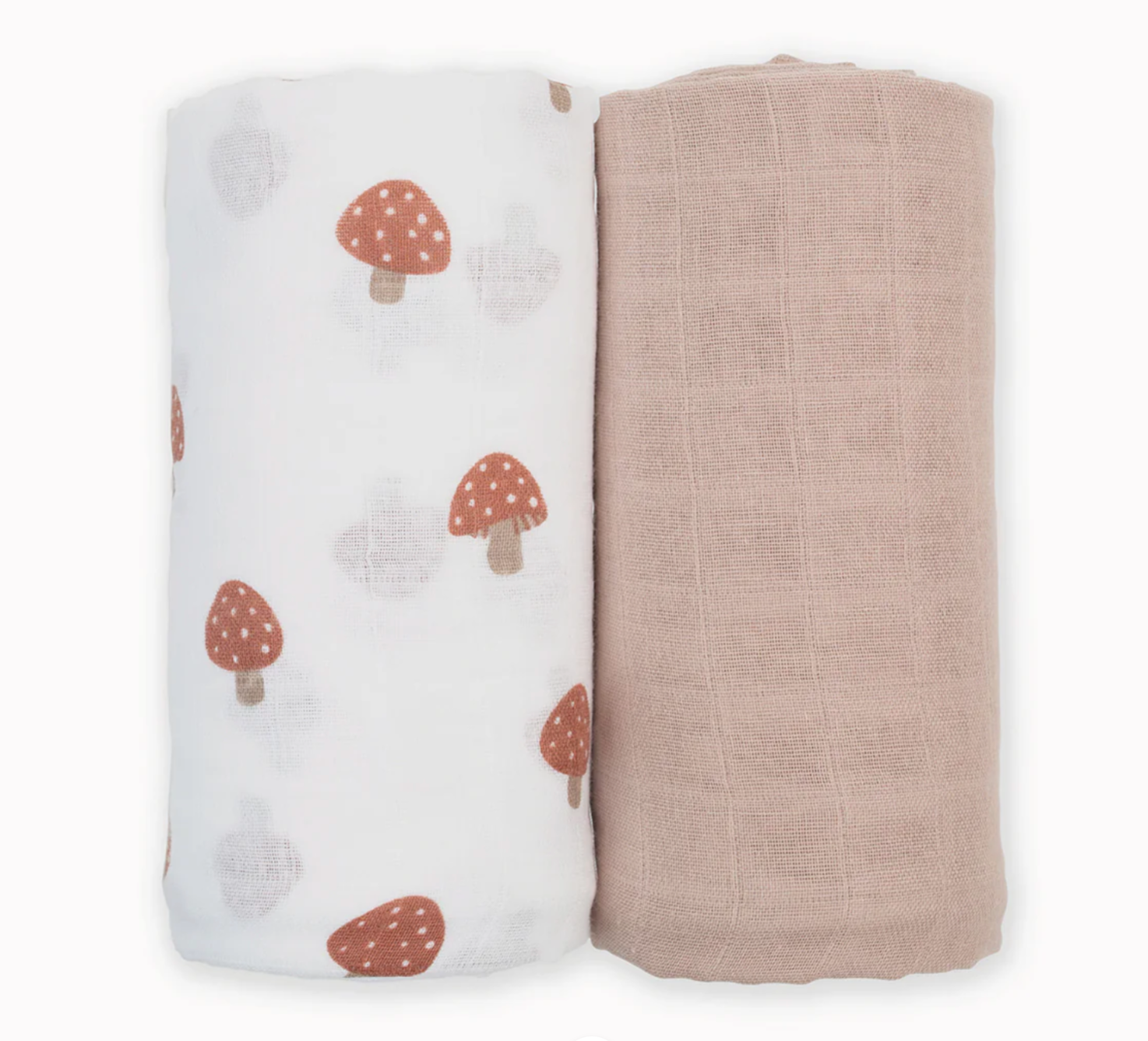 Lulujo 2pk Muslin Swaddle - Mushroom + Sand