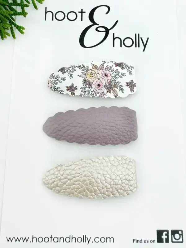 Hoot & Holly Clips (set of 3)