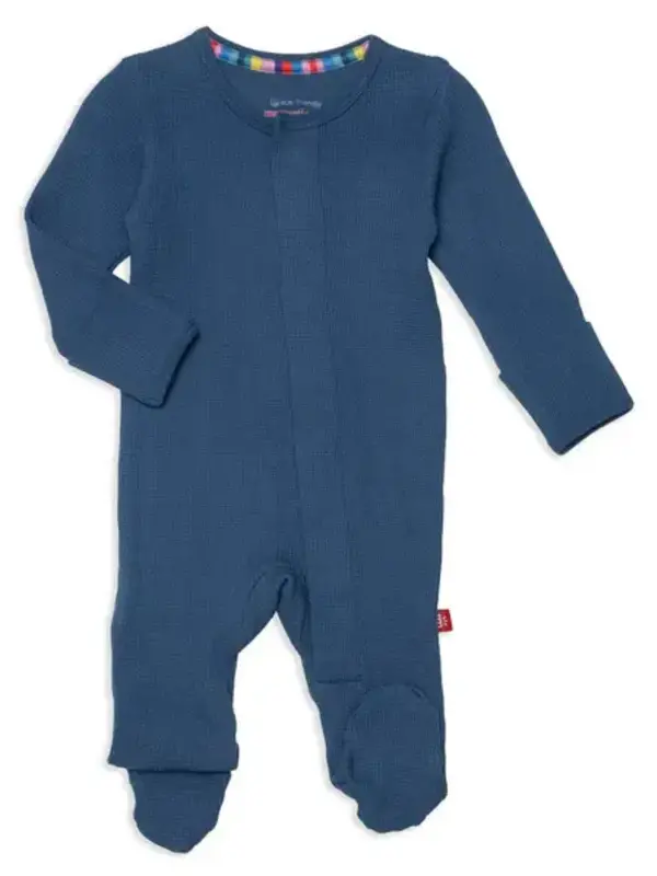 Dark Blue Waffle Footie
