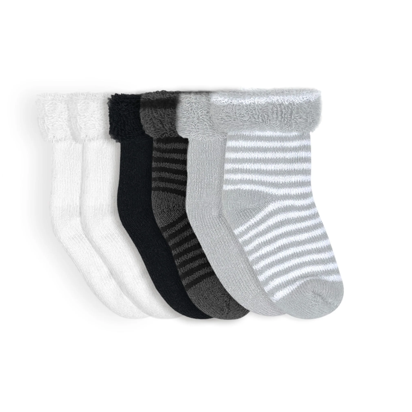Terry Socks - Black/White/Grey