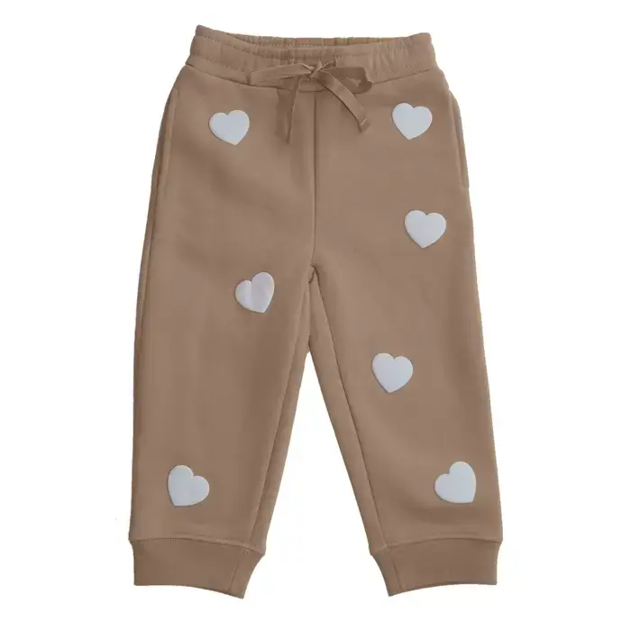 Hearts All Over Joggers - Chestnut