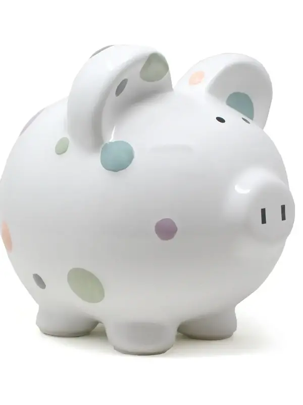 Child to Cherish Pastel Multi Dot Piggy Bank