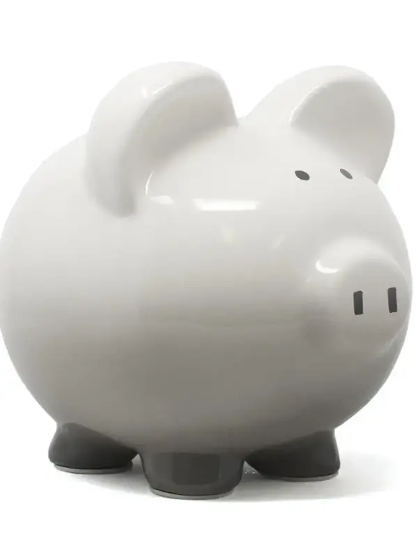 Child to Cherish Grey Ombre Piggy Bank