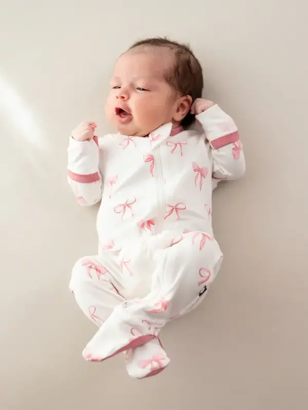 Kyte Zipper Footie - Bow