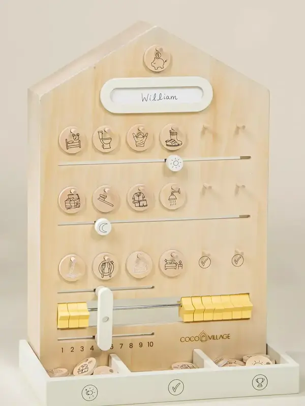 Coco Village Wooden Routine, Tasks + Rewards Board