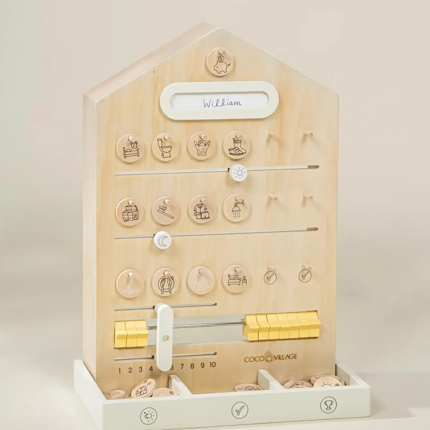 Wooden Routine, Tasks + Rewards Board