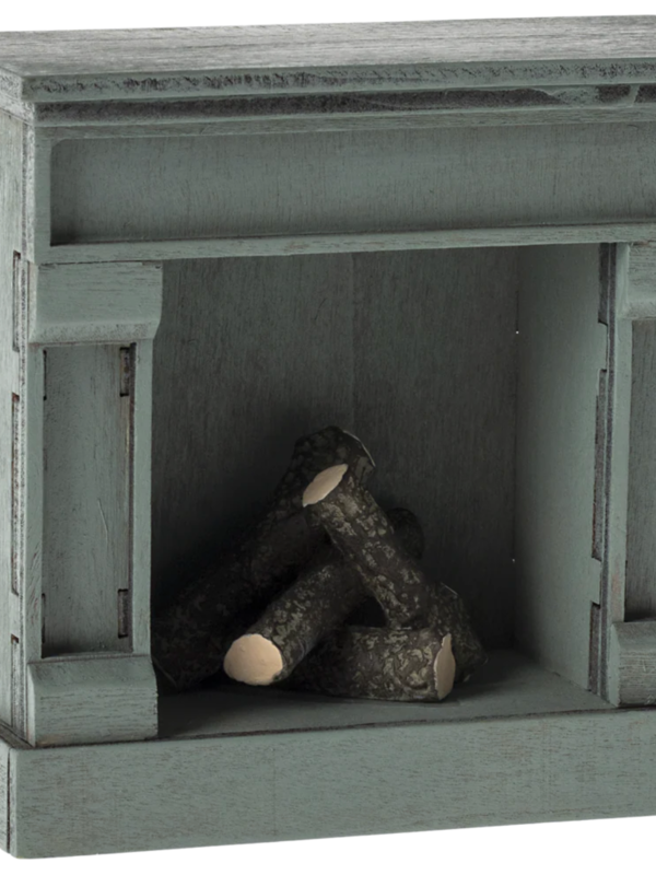 Maileg Fireplace, Mouse - Blue