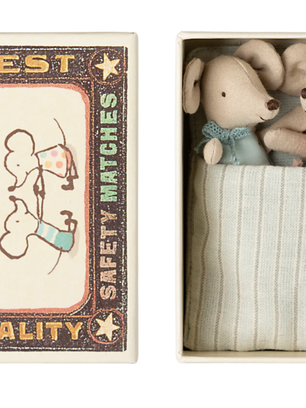 Maileg Twins, Baby Mice in Matchbox