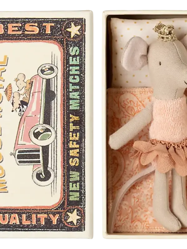 Maileg Princess Mouse, Little Sister in Matchbox