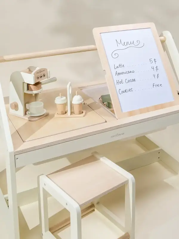 Coco Village Multifunctional Wooden Art + Sensory Table with Stools