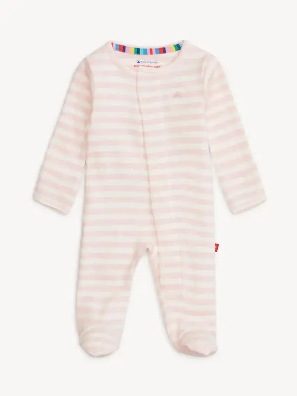 Pink Stripe Footie