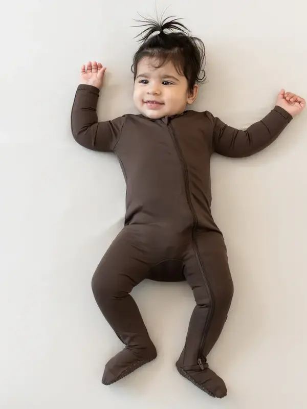 Kyte Zipper Footie - Espresso
