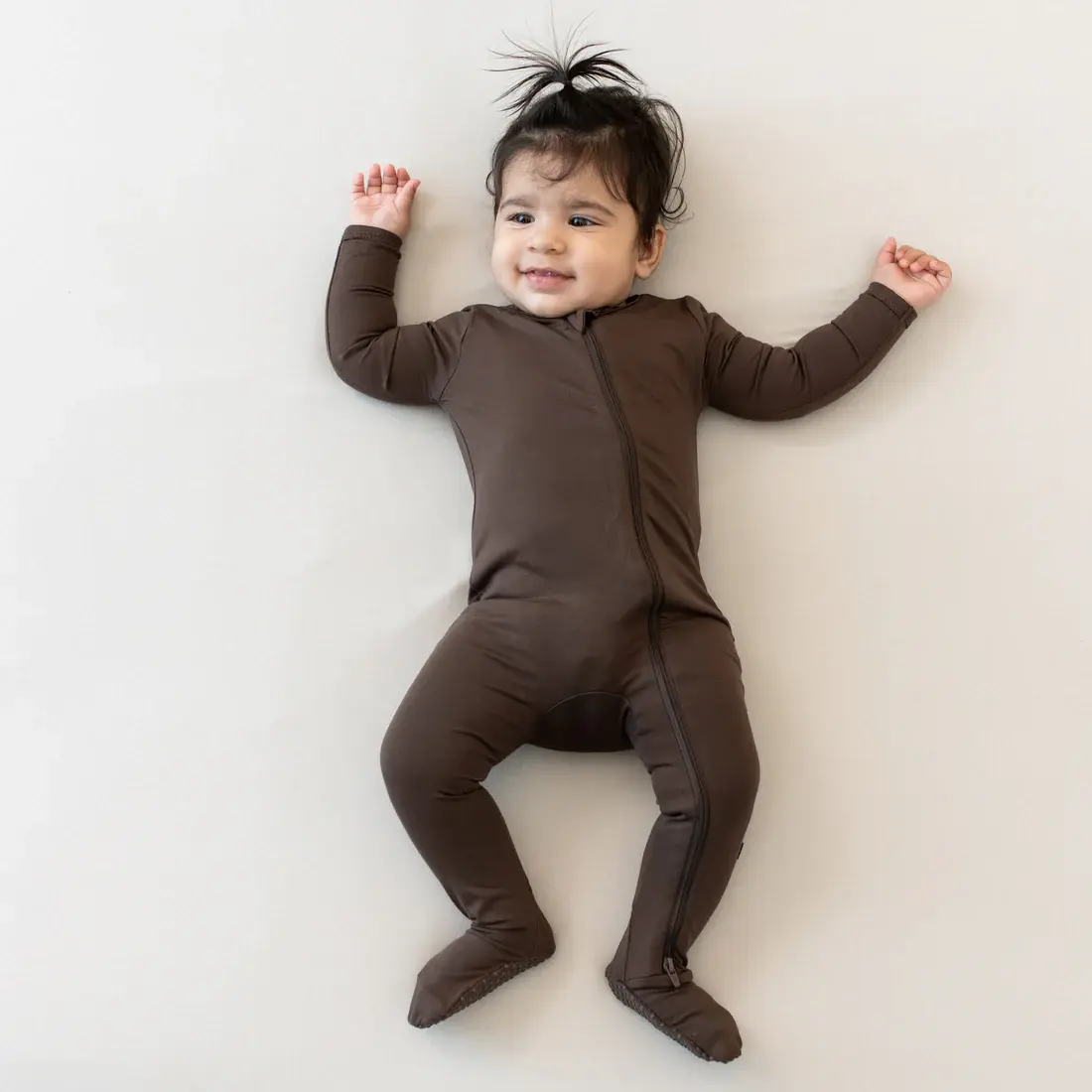 Kyte Zipper Footie - Espresso