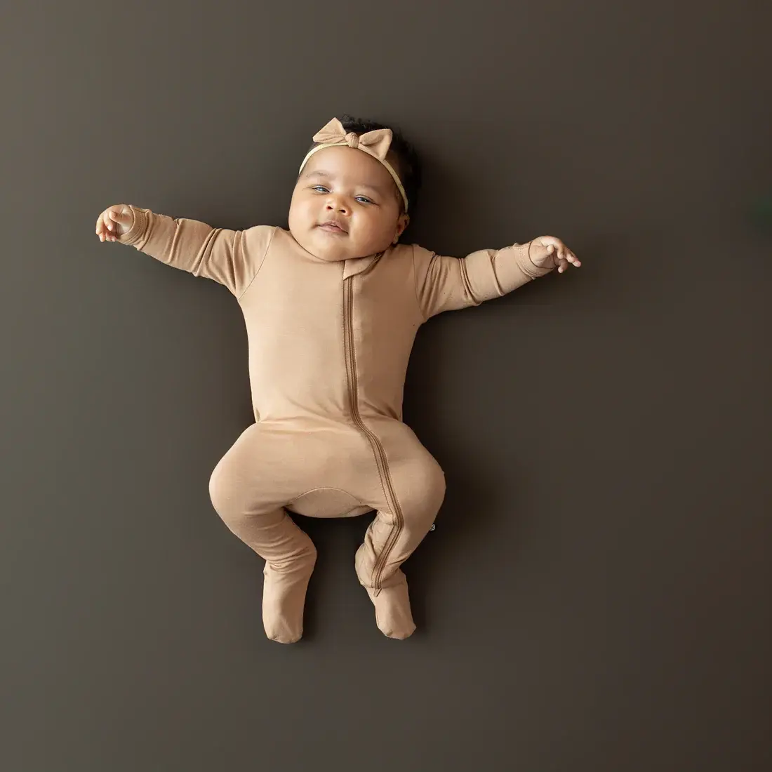 Kyte Zipper Footie - Latte