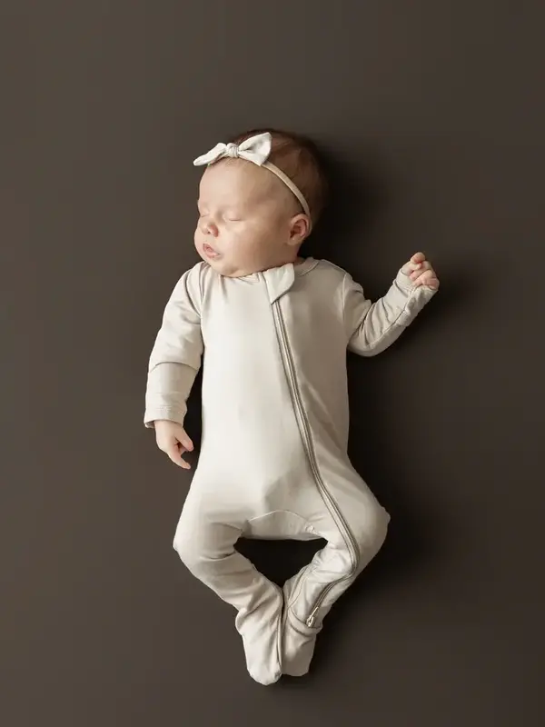 Kyte Zipper Footie - Bisque